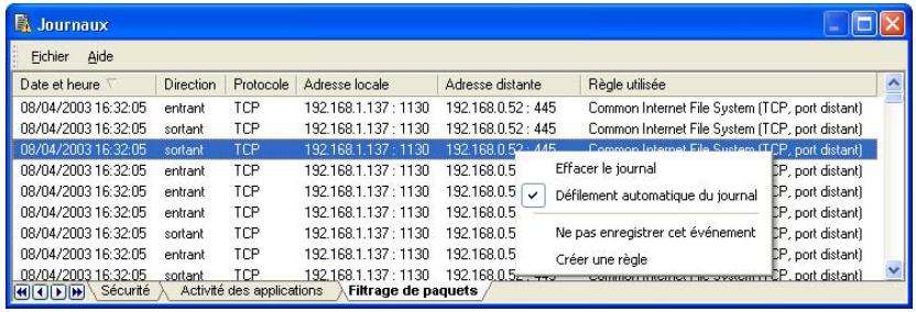 KASPERSKY ANTI-HACKER 1.8 - Filtrage de paquets - 2