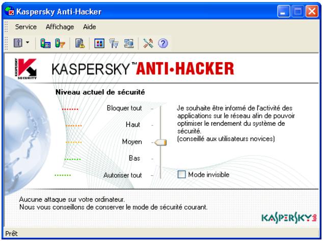 KASPERSKY ANTI-HACKER 1.8 - Fenêtre principale - 1