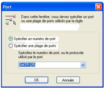 KASPERSKY ANTI-HACKER 1.8 - Définition d'un port ou d'une plage de ports - 1