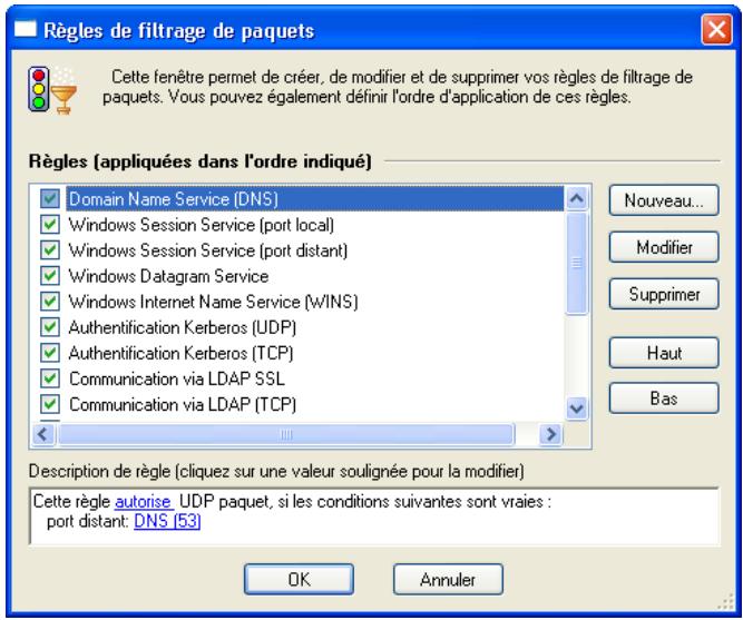 KASPERSKY ANTI-HACKER 1.8 - Utilisation de la liste de règles - 2