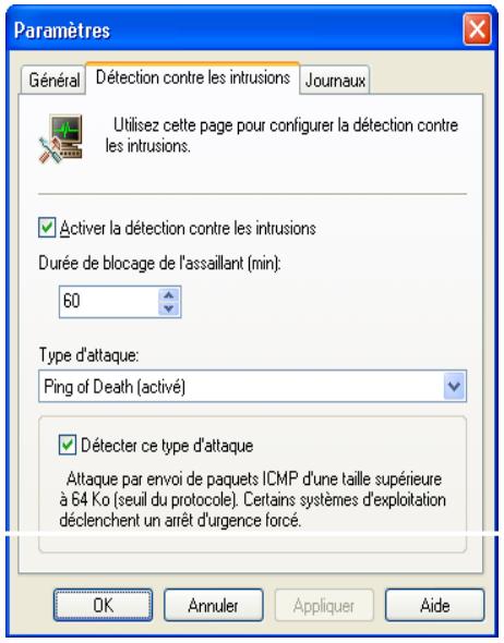KASPERSKY ANTI-HACKER 1.8 - Paramètres du détecteur d'intrusions - 2