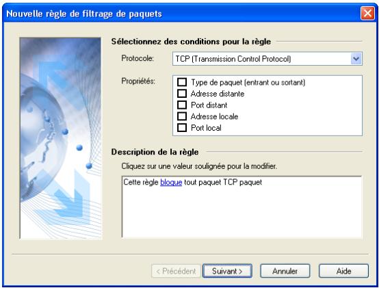 KASPERSKY ANTI-HACKER 1.8 - Étape 1. Conditions de la règle - 1
