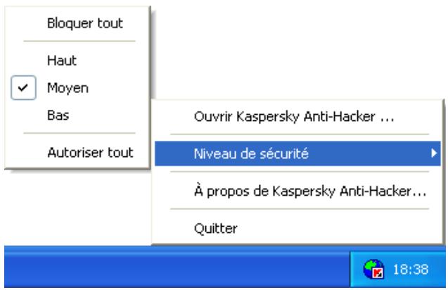 KASPERSKY ANTI-HACKER 1.8 - Menu Système - 1