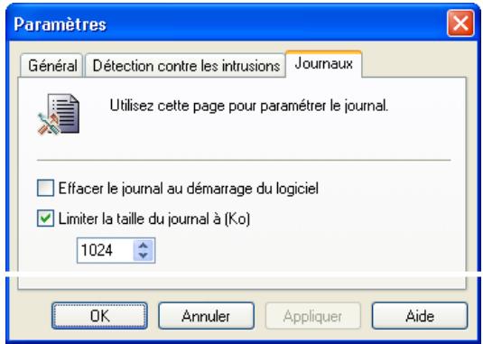 KASPERSKY ANTI-HACKER 1.8 - Définition des paramètres du journal - 5