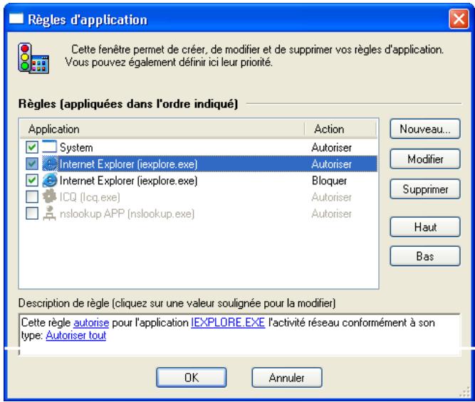 KASPERSKY ANTI-HACKER 1.8 - Utilisation de la liste de règles - 2