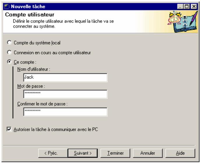KASPERSKY ANTI-VIRUS 4.5 - Fenêtre Compte utiliser - 1