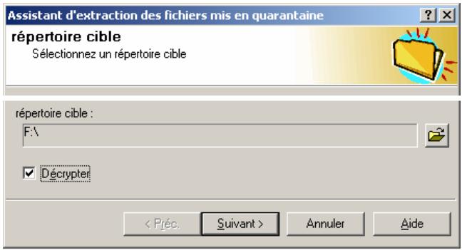KASPERSKY ANTI-VIRUS 4.5 - Pour extraire un fichier mis en quarantine: - 2
