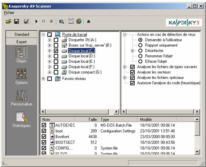 KASPERSKY ANTI-VIRUS 4.5 - Paramètres de l'analyse - Catégorie Objects - 1