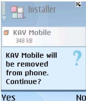 KASPERSKY ANTI-VIRUS MOBILE 6.0 - Supprimez Kaspersky Anti-Virus : - 4