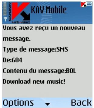 KASPERSKY ANTI-VIRUS MOBILE 6.0 - Actions appliquées aux messages - 1