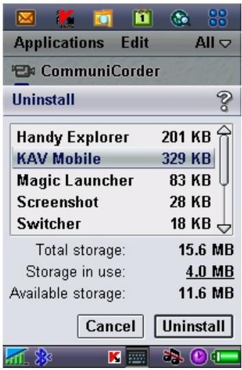 KASPERSKY ANTI-VIRUS MOBILE 6.0 - Suppression de l'application - 2