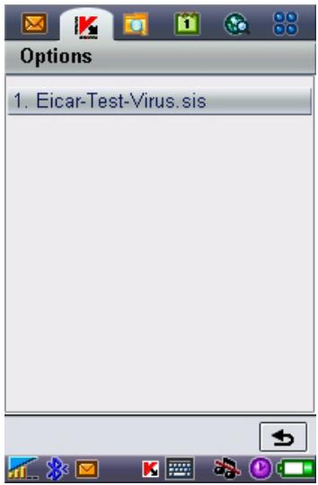 KASPERSKY ANTI-VIRUS MOBILE 6.0 - Utilisation de la garantaine - 2