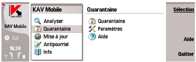 KASPERSKY ANTI-VIRUS MOBILE 6.0 - Utilisation de la garantaine - 1