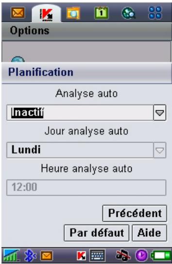 KASPERSKY ANTI-VIRUS MOBILE 6.0 - Planification de l'analyse - 1