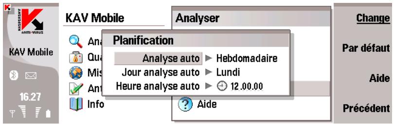 KASPERSKY ANTI-VIRUS MOBILE 6.0 - Planification de l'analyse - 1
