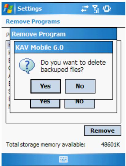 KASPERSKY ANTI-VIRUS MOBILE 6.0 - Supprimez le programme. Pour ce faire : - 3
