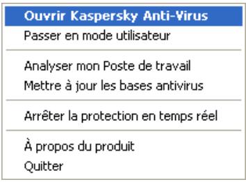 KASPERSKY ANTI-VIRUS PERSONAL 5.0 - Menu contextuel - 3