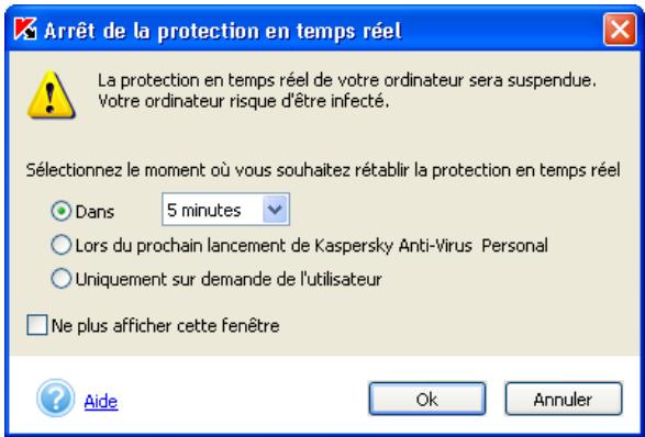 KASPERSKY ANTI-VIRUS PERSONAL 5.0 - Pour arrêter la protection - 2
