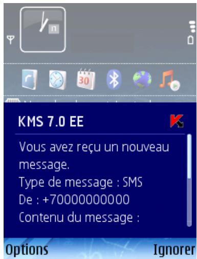 KASPERSKY MOBILE SECURITY 7.0 ENTERPRISE EDITION - Actions appliquées aux messages - 1