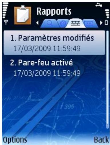 KASPERSKY MOBILE SECURITY 7.0 ENTERPRISE EDITION - Affichage du rapport d'activité de l'application - 1