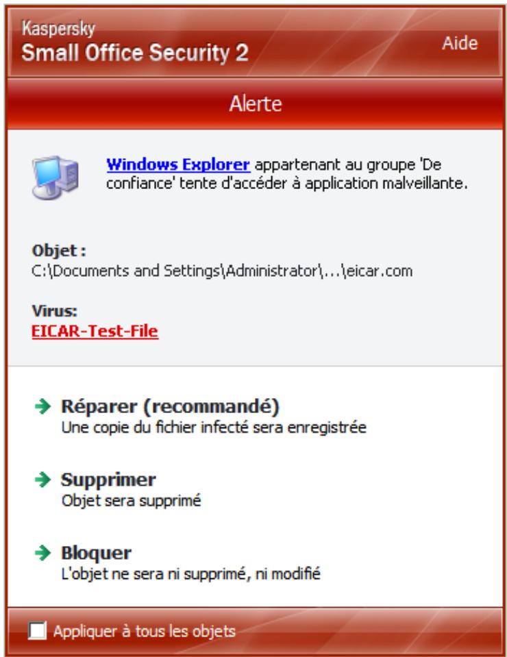 KASPERSKY SMALL OFFICE SECURITY 2 - FENETRE DE NOTIFICATION ET MESSAGES CONTEXTUELS - 1