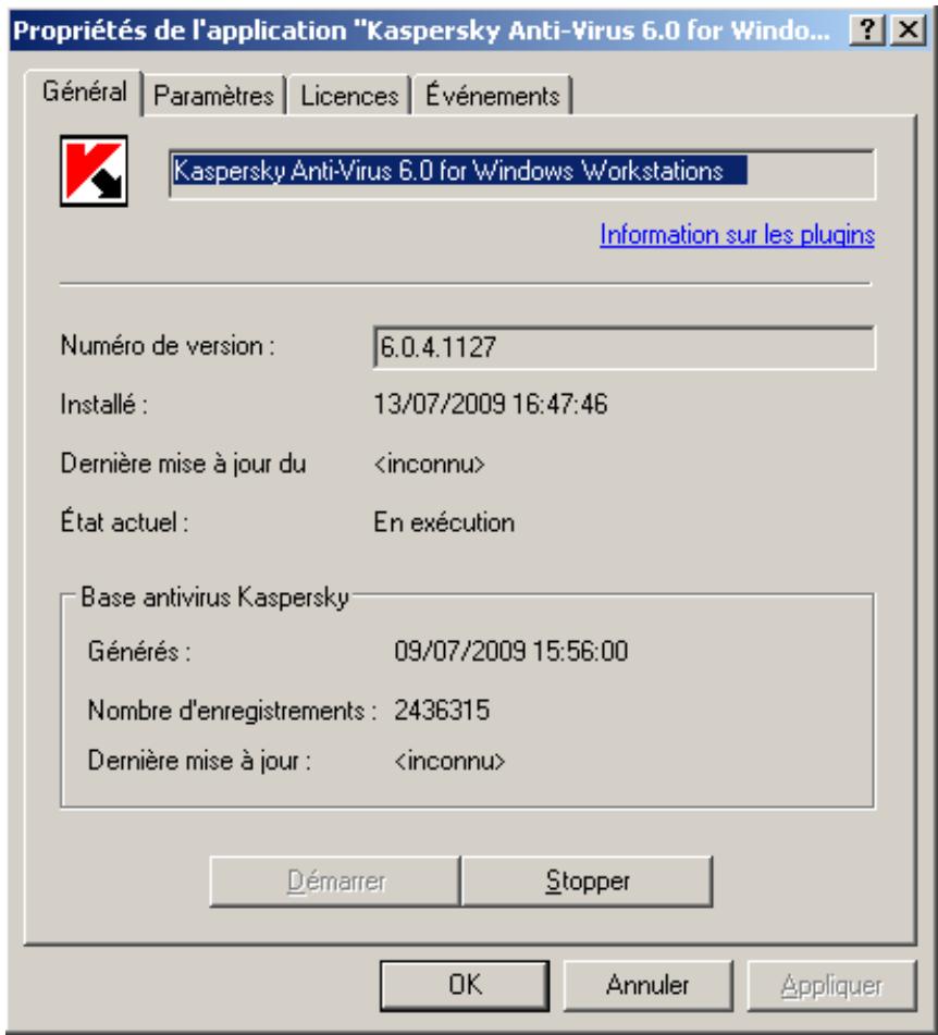 KASPERSKY ANTI-VIRUS FOR WINDOWS WORKSTATION - LANCEMENT ET ARRET DE L'APPLICATION - 1