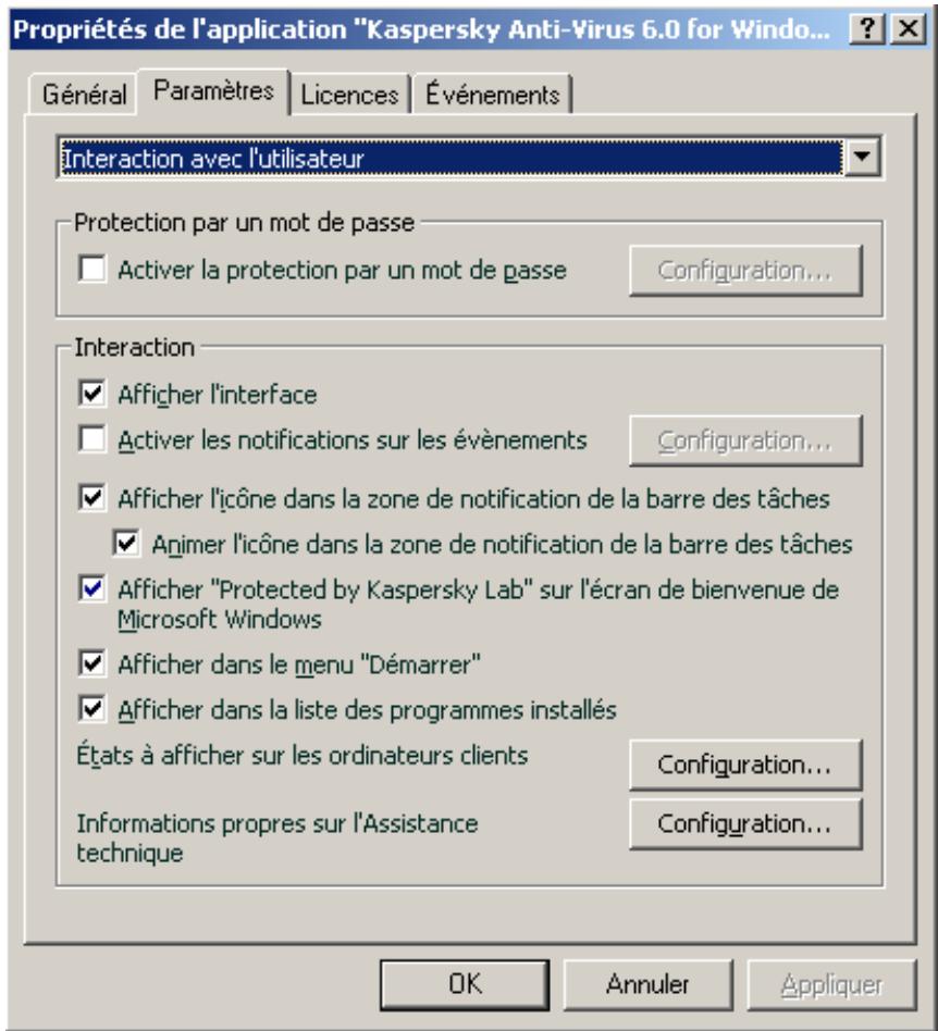 KASPERSKY ANTI-VIRUS FOR WINDOWS WORKSTATION - CONFIGURATION DES PARAMETRES SPECIFIQUES - 1