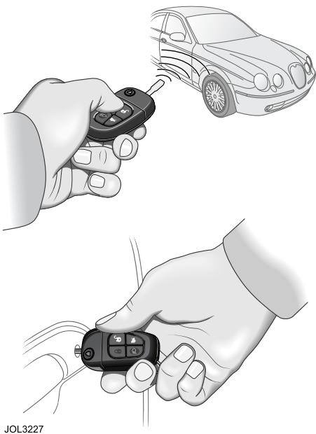 JAGUAR S-TYPE 2006 - Utilisation de l'emetteur de CLE - 1