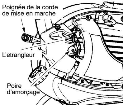 WEED EATER VS2000BV - Démarrage d'un moteur FROID (ou d'un moteur chaud après épuisement du carburant) - 1