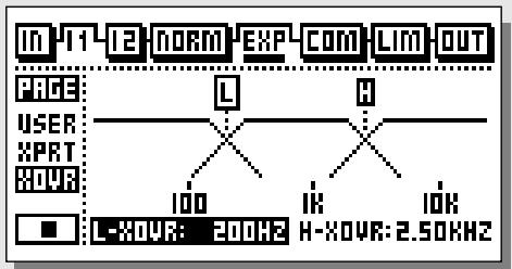 TC ELECTRONIC FINALISER PLUS - PAGE DE LA FREQUENCY DE COUPURE - 1
