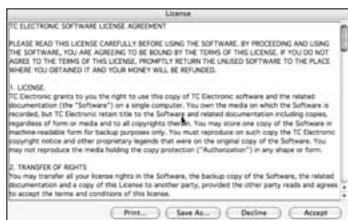 TC ELECTRONIC TCPOWERCOREUNP - GUIDE D'INSTALLATION LOGICIELLE MAC OSX - 4