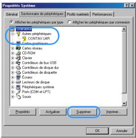 CONTAX U4R - Déinstallation du périphérique (windows 98 et windows 98SE uniquement) - 7