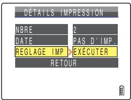 CONTAX U4R - Appuyer sur la touche de sélection vers le haut ou vers le bas pour sélectionner [reglage IMP], puis appuyer sur le sélecteur de droite - 2