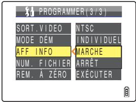 CONTAX U4R - [AFF INFO] sélection des informations affichées à l'écran - 4