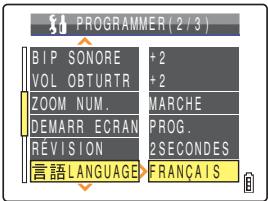 CONTAX U4R - Il est possible de choisir entre les langues suivantes pour l'affichage à l'écran : - 3