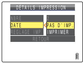 CONTAX U4R - Appuyer sur la touche de sélection vers le haut ou vers le bas pour sélectionner [reglage IMP], puis appuyer sur le sélecteur de droite - 1