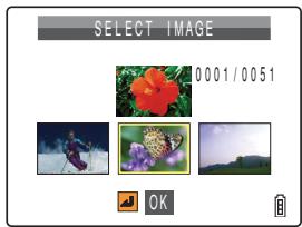 CONTAX U4R - Appuyer sur la touche de sélection vers la gauche ou vers la droite pour sélectionner une image et appuyer sur - 1