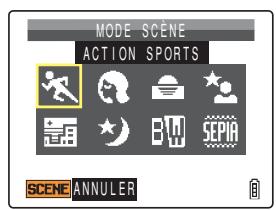 CONTAX U4R - Appuyer sur la touche SCENE pendant la configuration du mode scène. - 1