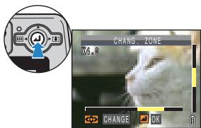 CONTAX U4R - Appuyer sur ① pour afficher l'écran de mouvement des zones de zoom. - 1