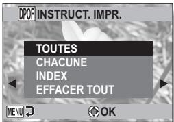 LOGICOM-SANYO XACTI VPC-CA9EX - Affichez le menu de lecture du mode NORMAL (page 37), sélectionnez "INSTRUCT. IMPR." et appuyez sur le bouton SET. - 1