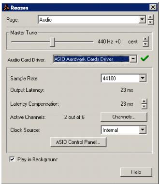 PROPELLERHEAD REASON 2.5 - Audio Card Driver - Windows - 1