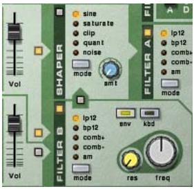 PROPELLERHEAD REASON 2.5 - Un oscillateur affecté aux deux filtres placés en parallele - 1