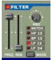 PROPELLERHEAD REASON 2.5 - Section du filtré FILTER - 1
