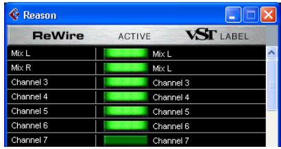 PROPELLERHEAD REASON 2.5 - Affectation dans l'application hote ReWire - 1