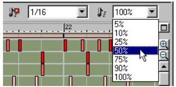 PROPELLERHEAD REASON 2.5 - Sélectionnez un pourcentage de quantisation au menu dérounant prévu à cet effet. - 1