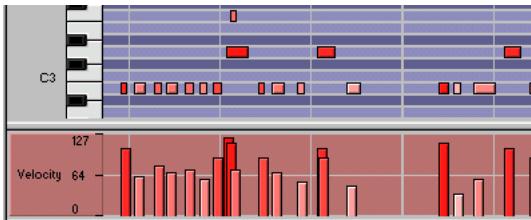PROPELLERHEAD REASON 2.5 - Édition de la velocité - 1