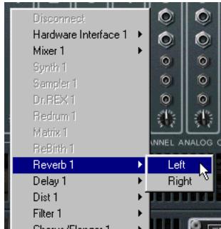 PROPELLERHEAD REASON PRISE - Affectation par le biais de menus pop-up - 1