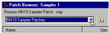 PROPELLERHEAD REASON PRISE - Menu de navigation et touche de return vers le dossier parent - 1