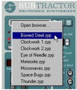 PROPELLERHEAD REASON PRISE - Selection d'un Patch - 3