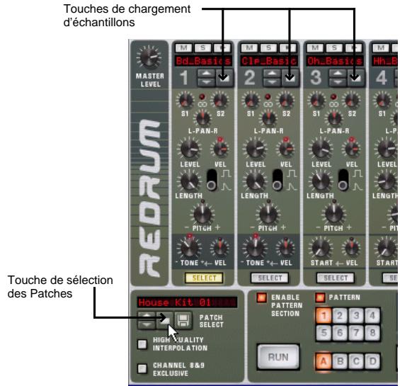 PROPELLERHEAD REASON PRISE - Cliquez sur la touche dossier située dans le coin inférieur gauche de la fenetre du module Redrum. - 1